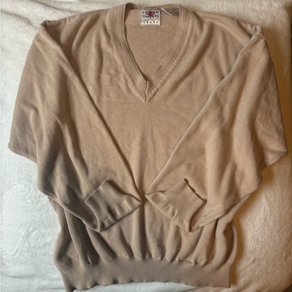 Elegant Beige V-Neck Sweater for Women